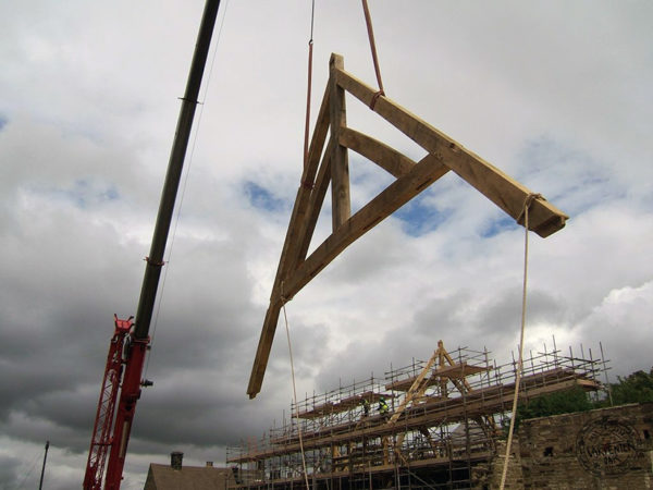 Lifting slings wooden house construction application image